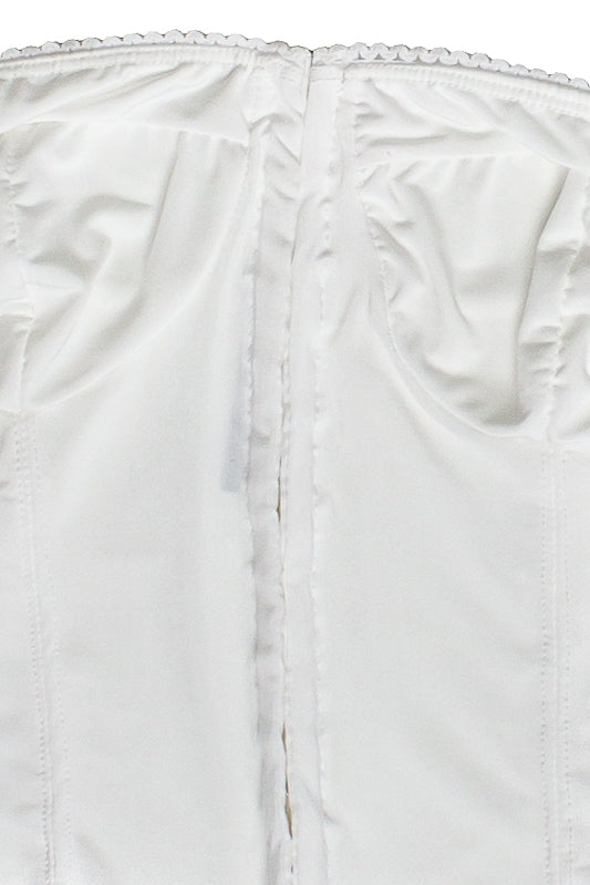 Hook & Eye Strapless Bustier - White