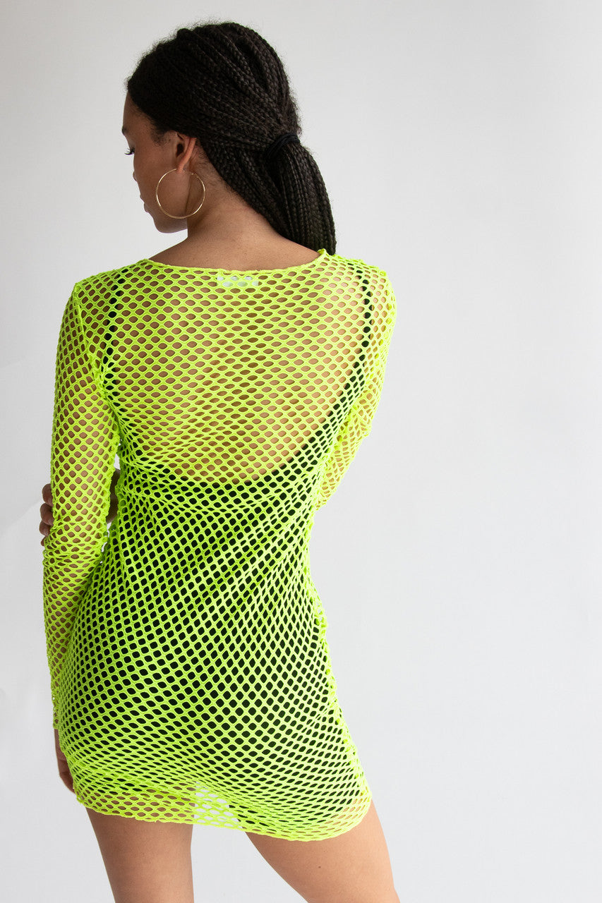 Neon Fishnet Dress