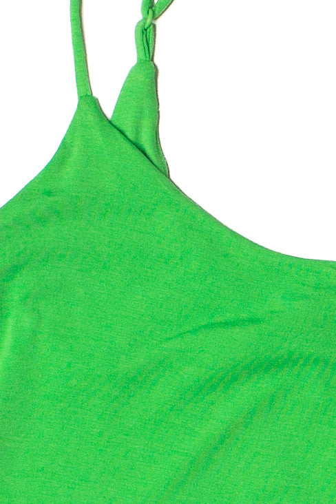 Bright Green Double Layer Cami Mini Dress