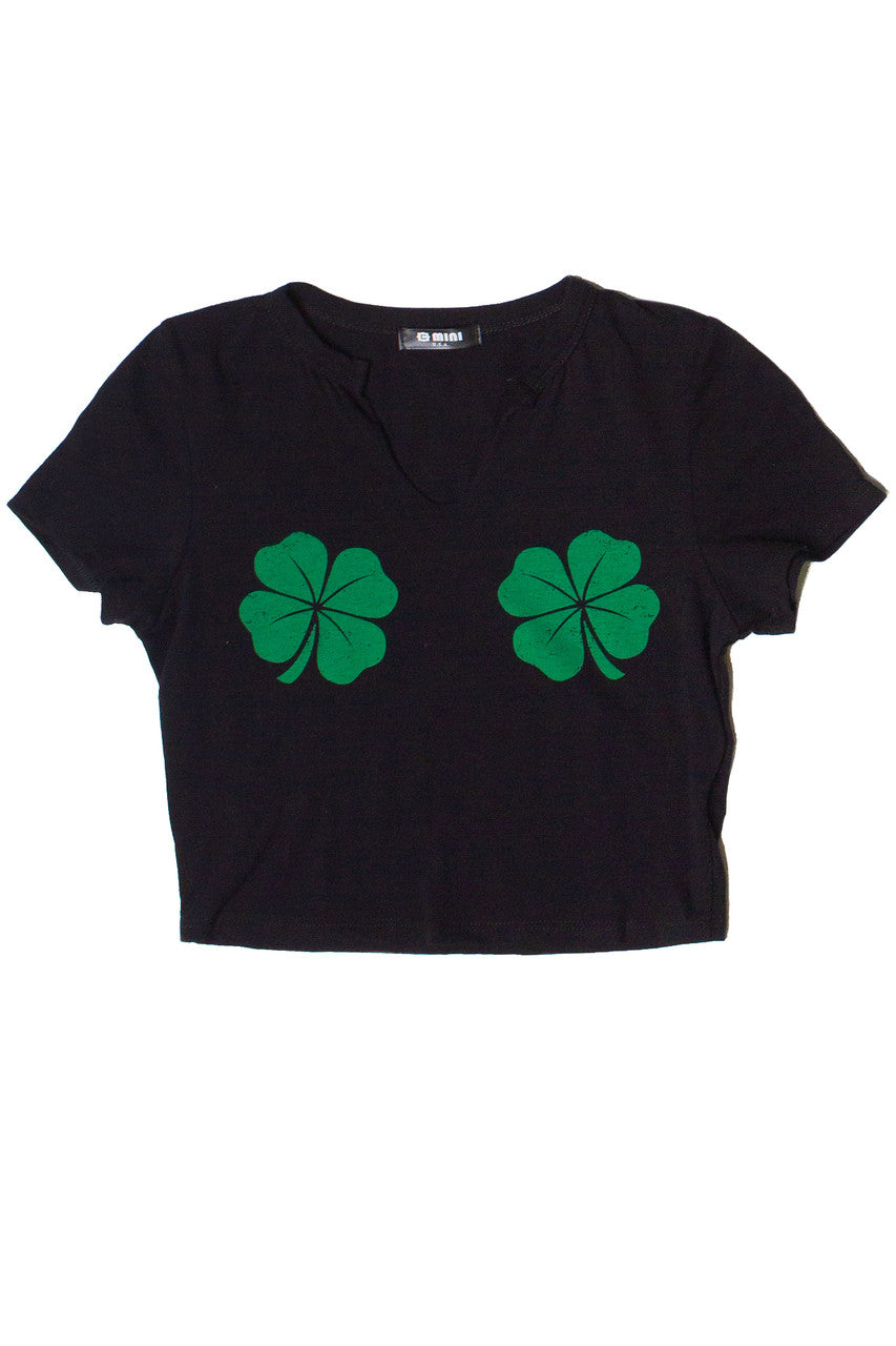 Notch Neck Shamrocks Tee