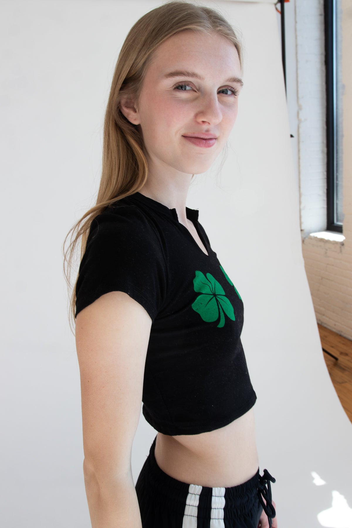 Notch Neck Shamrocks Tee
