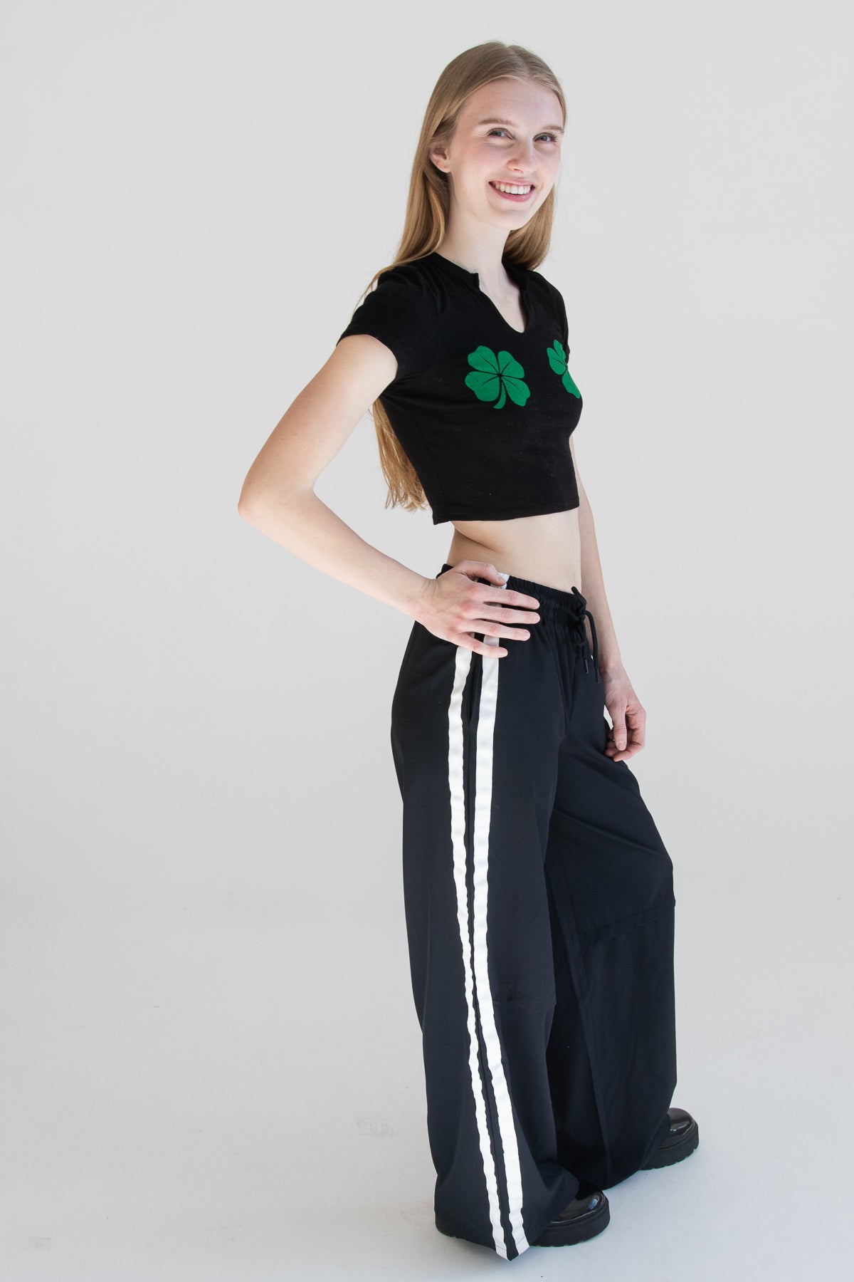 Notch Neck Shamrocks Tee