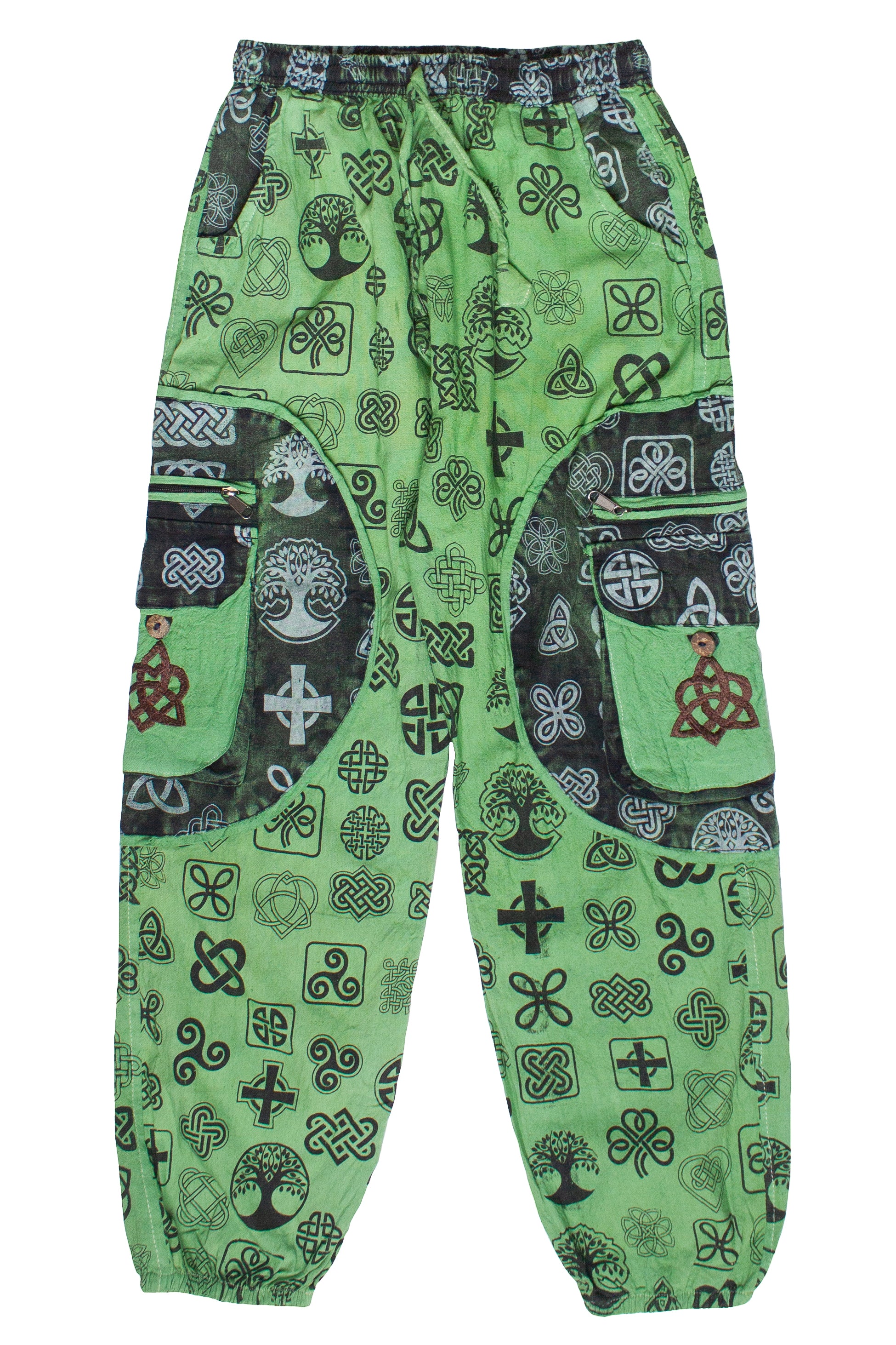 Celtic Symbols Patchwork Cargo Pants