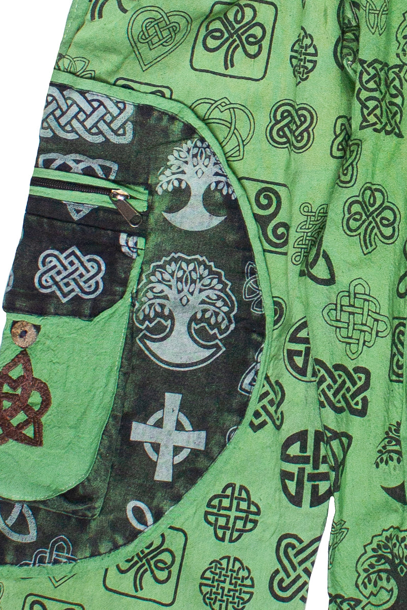 Celtic Symbols Patchwork Cargo Pants