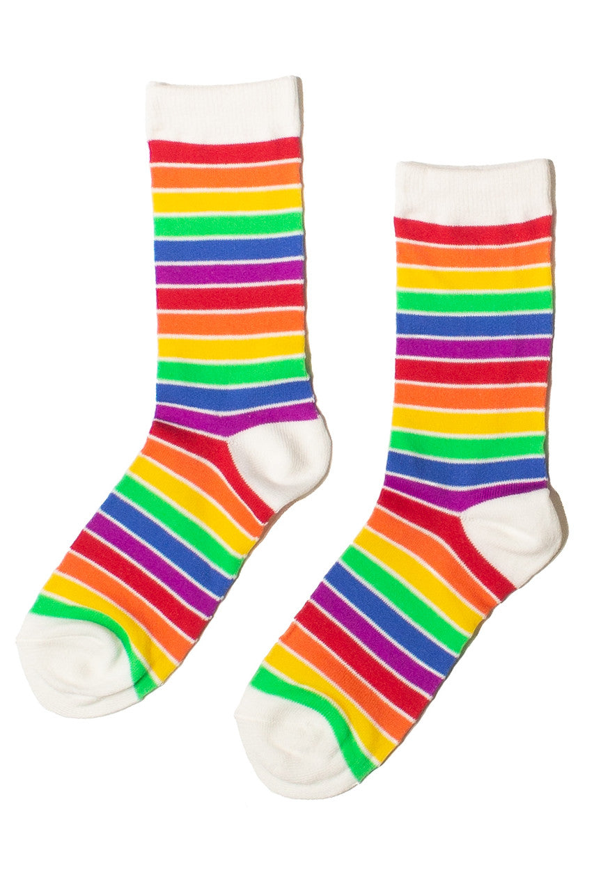 Striped Rainbow Pride Socks