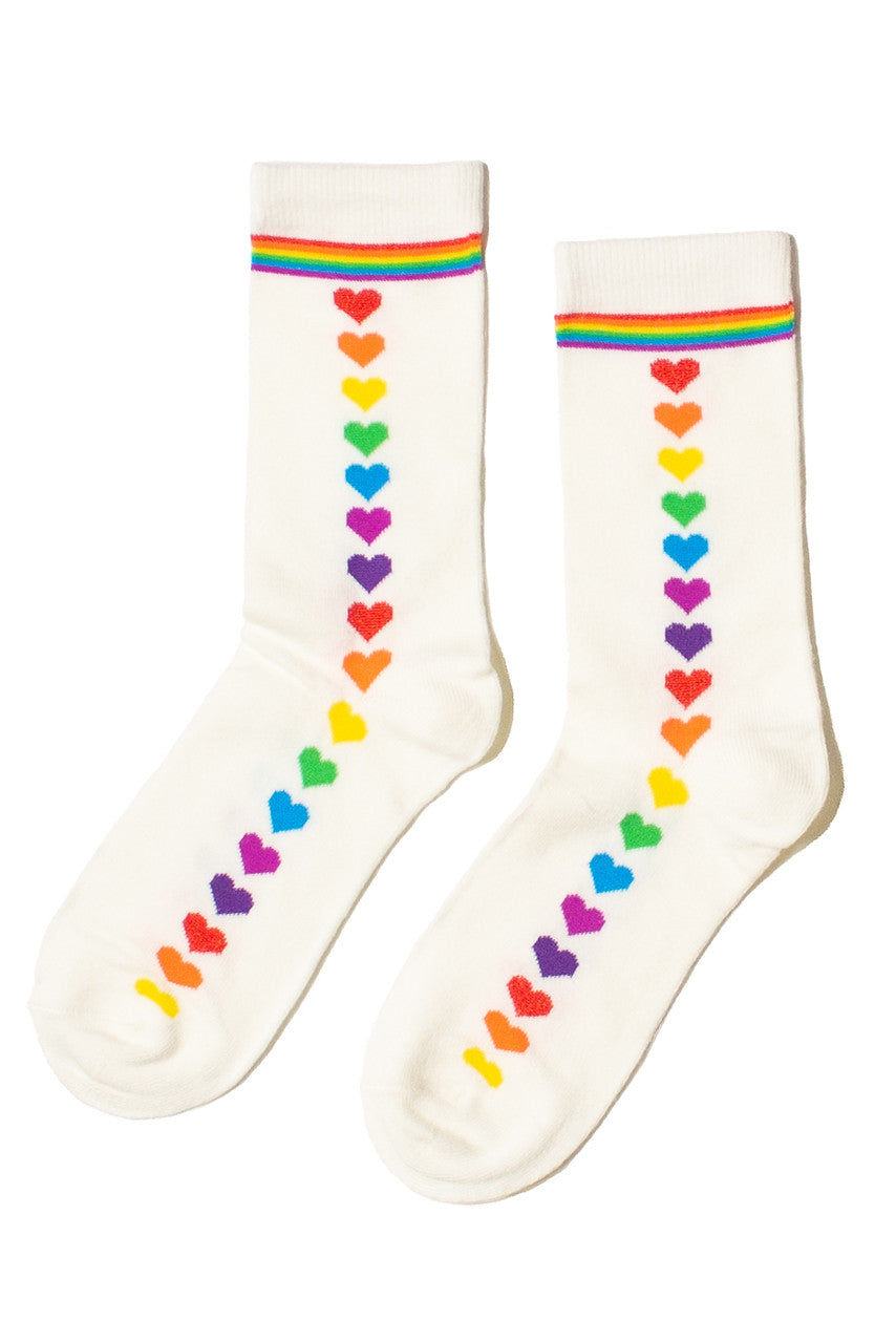 Rainbow Hearts Pride Socks
