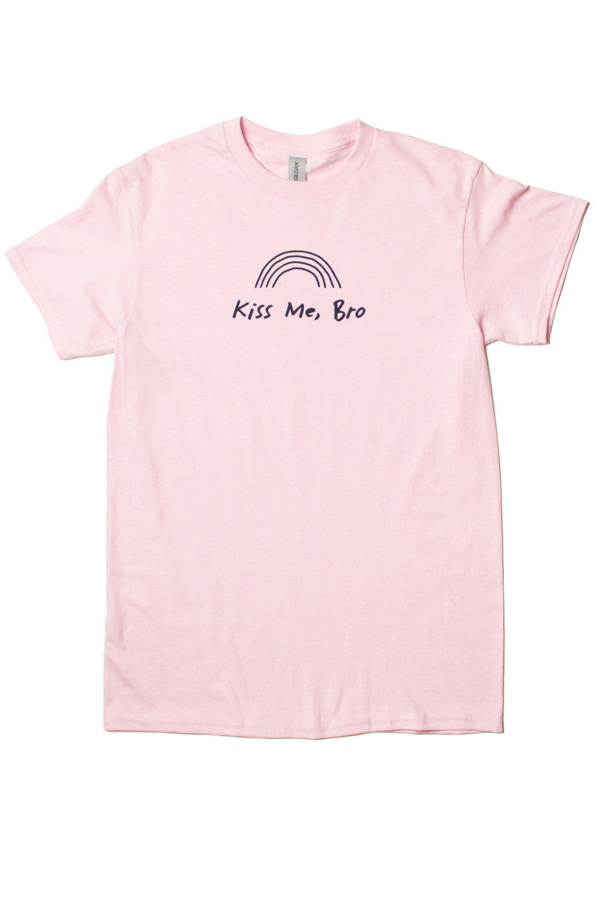 Light Pink Kiss Me Bro T-Shirt