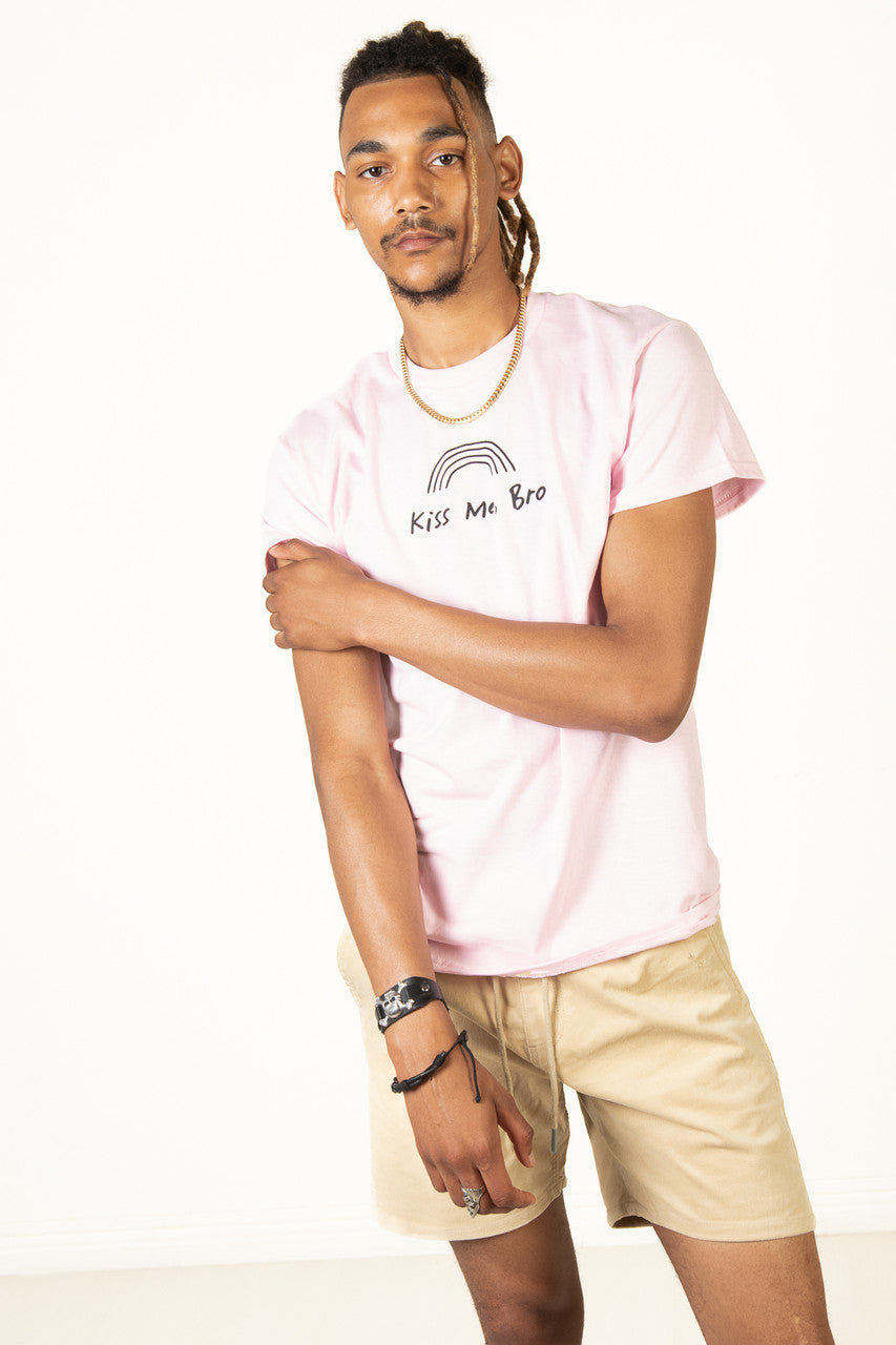 Light Pink Kiss Me Bro T-Shirt