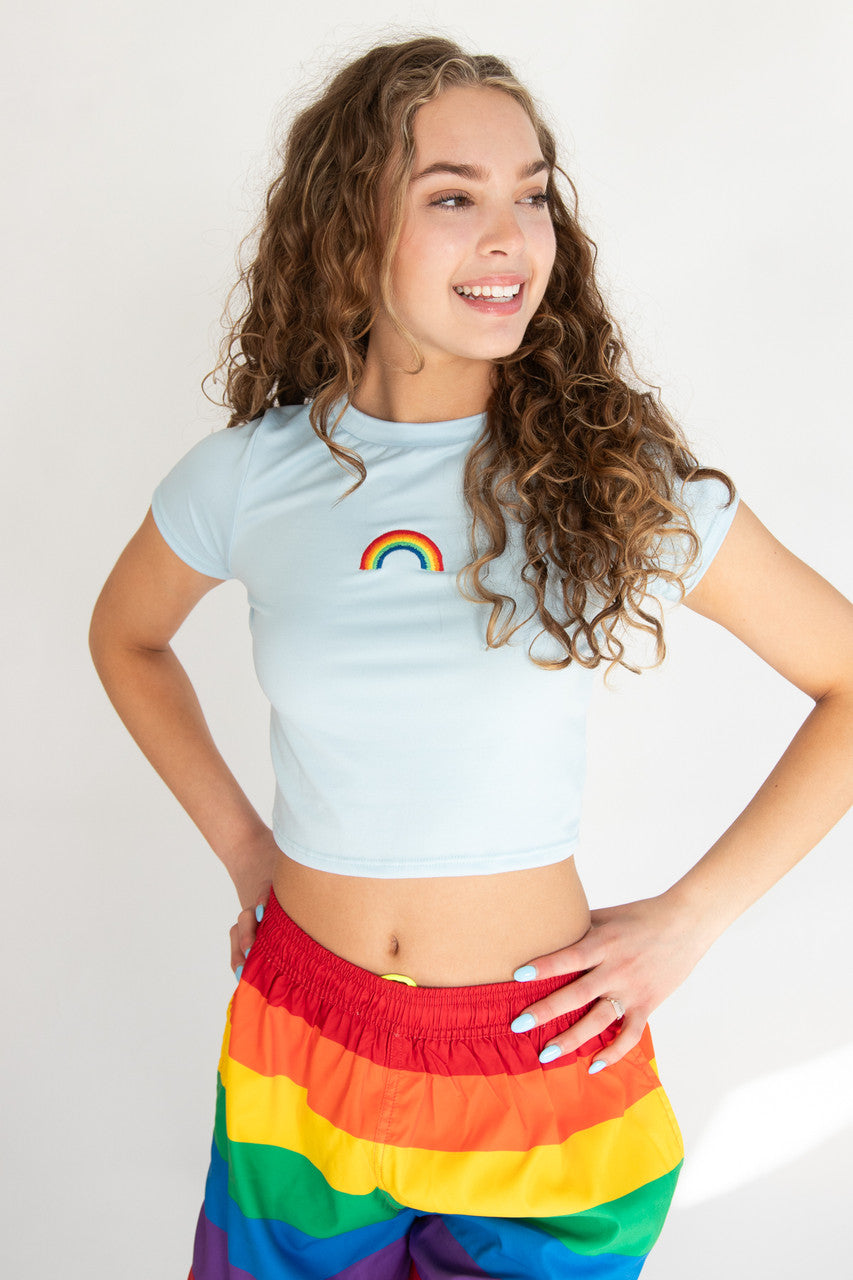 Embroidered Rainbow Baby Tee