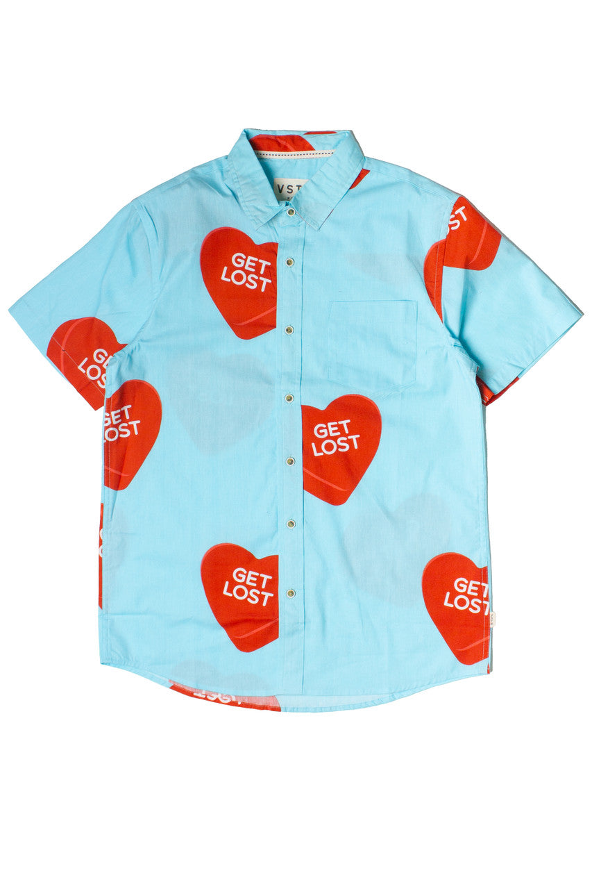 Get Lost Candy Hearts Button Up Shirt