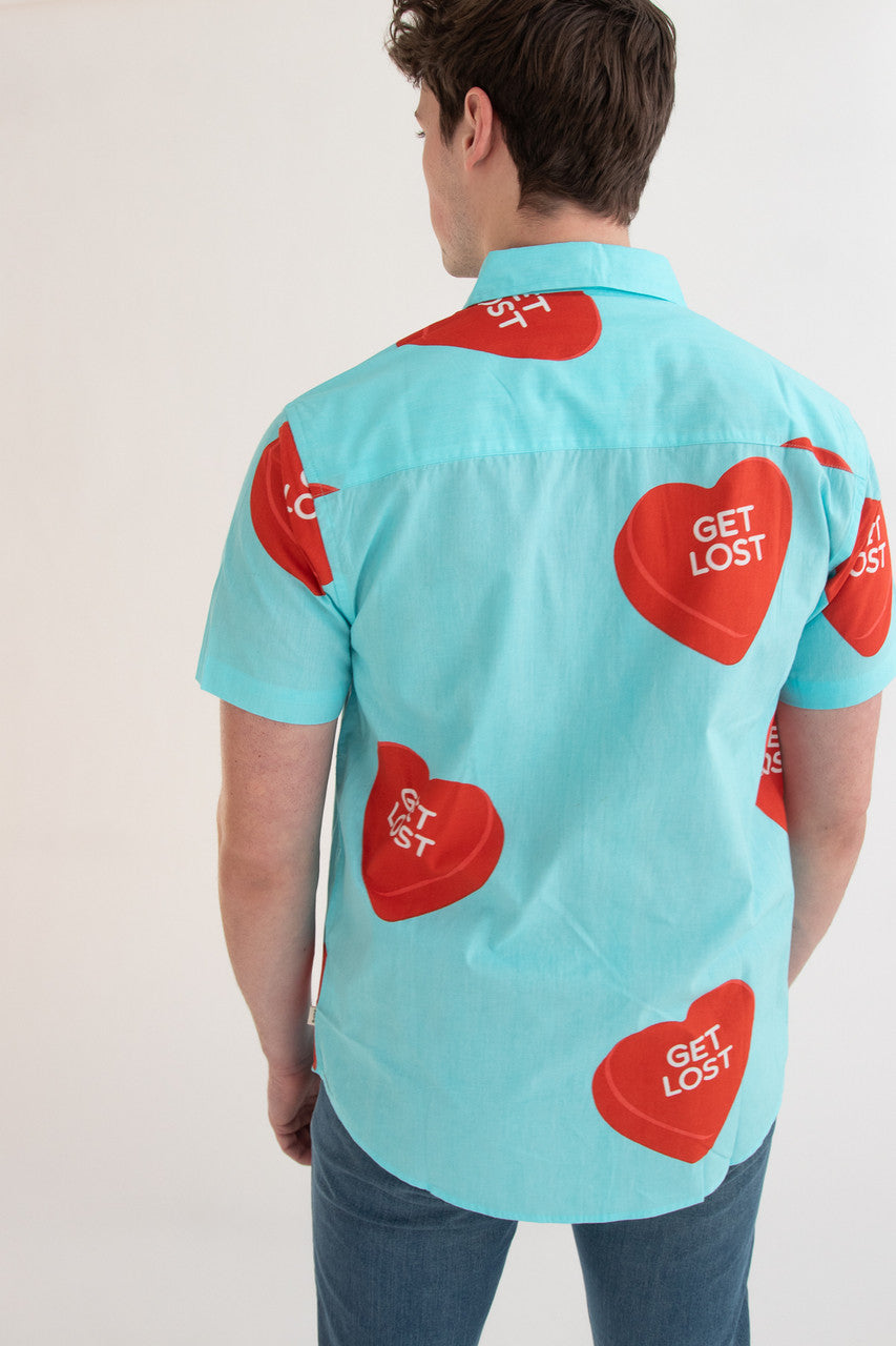 Get Lost Candy Hearts Button Up Shirt