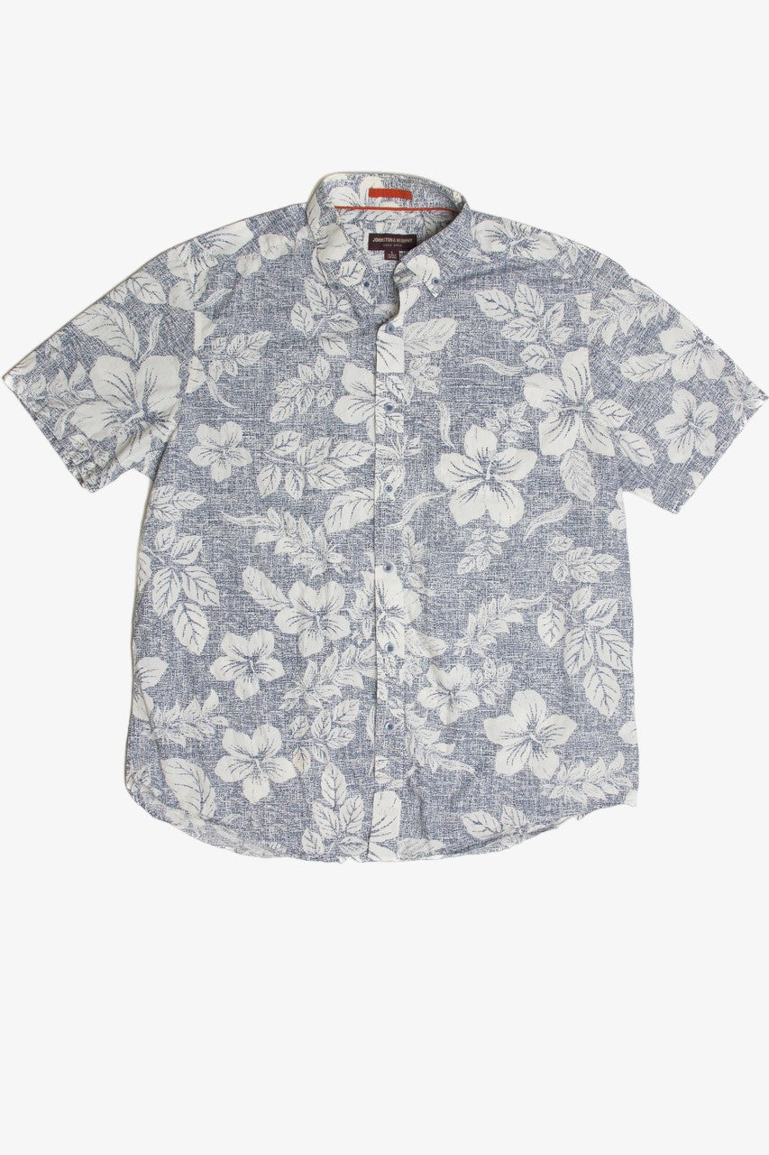 Vintage White Hibiscus Hawaiian Shirt 2362