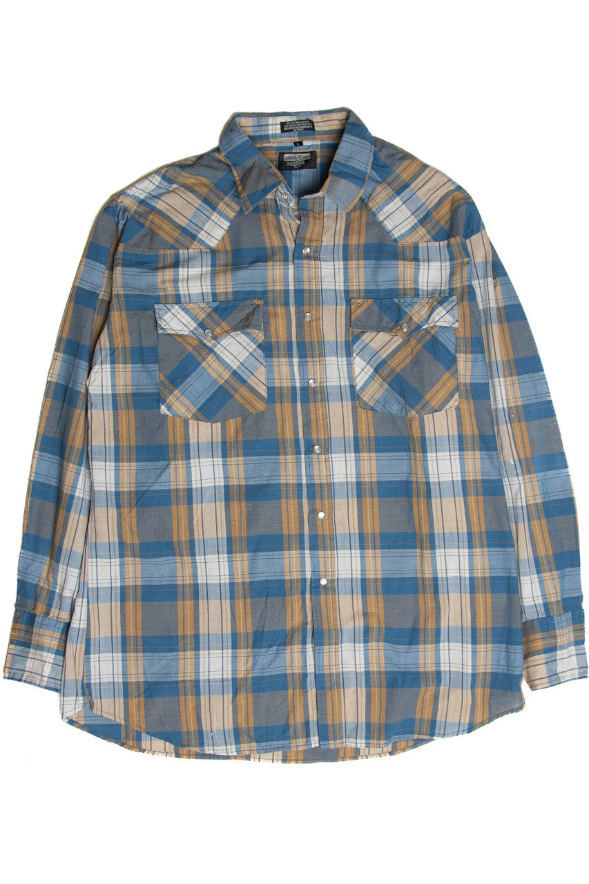 Vintage Authentic Western Flannel Button Up Shirt