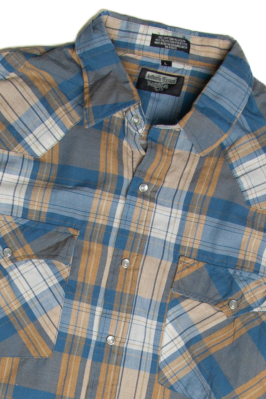 Vintage Authentic Western Flannel Button Up Shirt