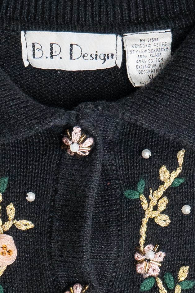 Vintage Distressed B.P. Designs Stockings Ugly Christmas Sweater (1990s)