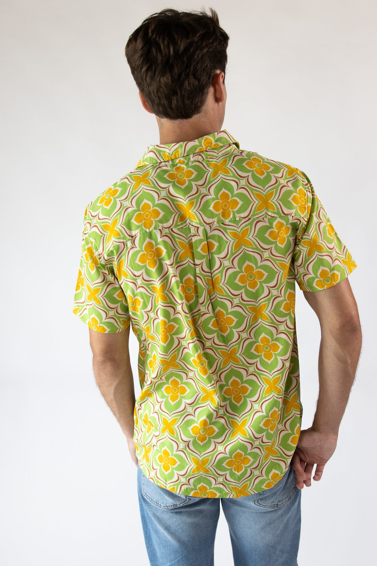 60s Print Button Up