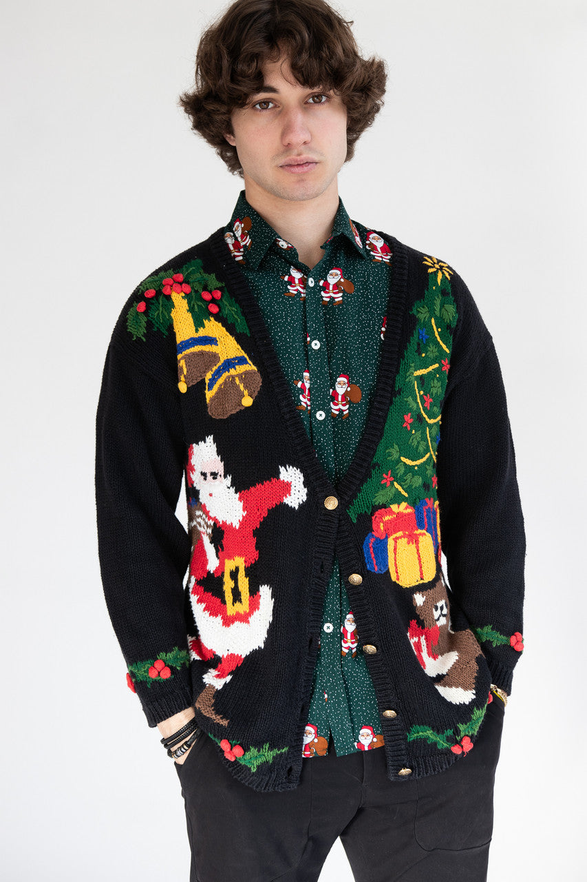 Vintage Black Ugly Christmas Cardigan 63237