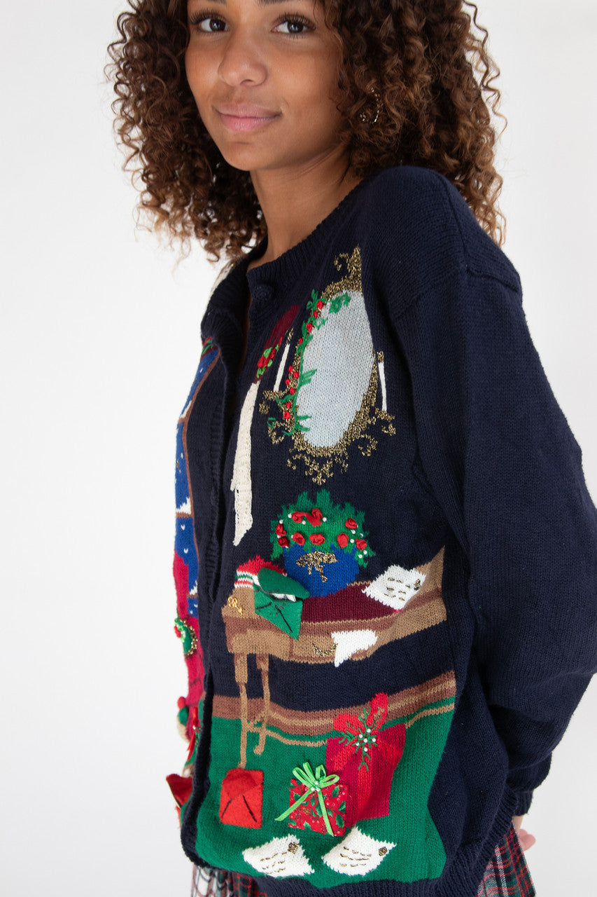 Blue Ugly Christmas Cardigan 64038
