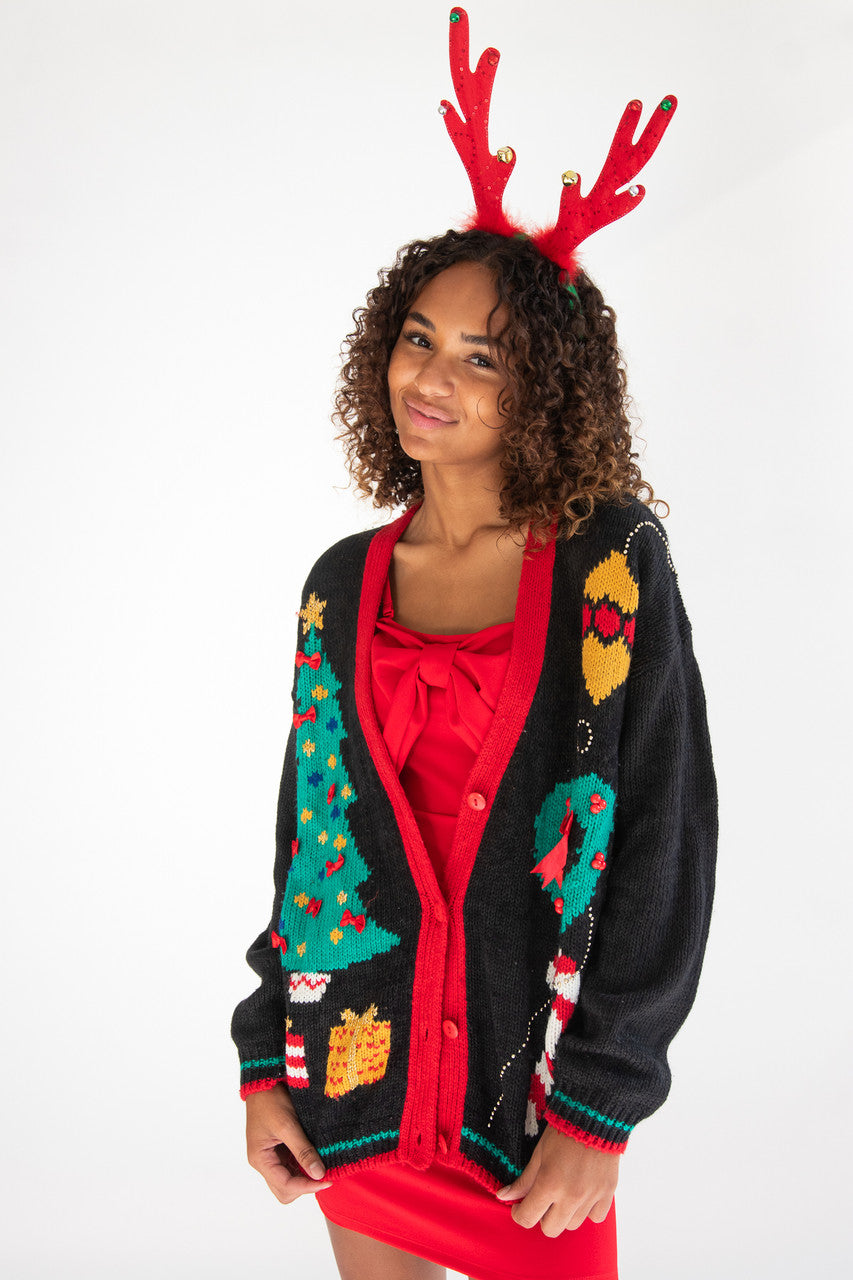 Black Ugly Christmas Cardigan 64050