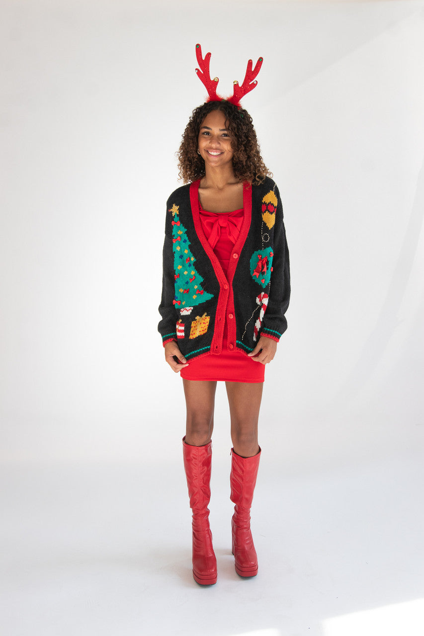 Black Ugly Christmas Cardigan 64050