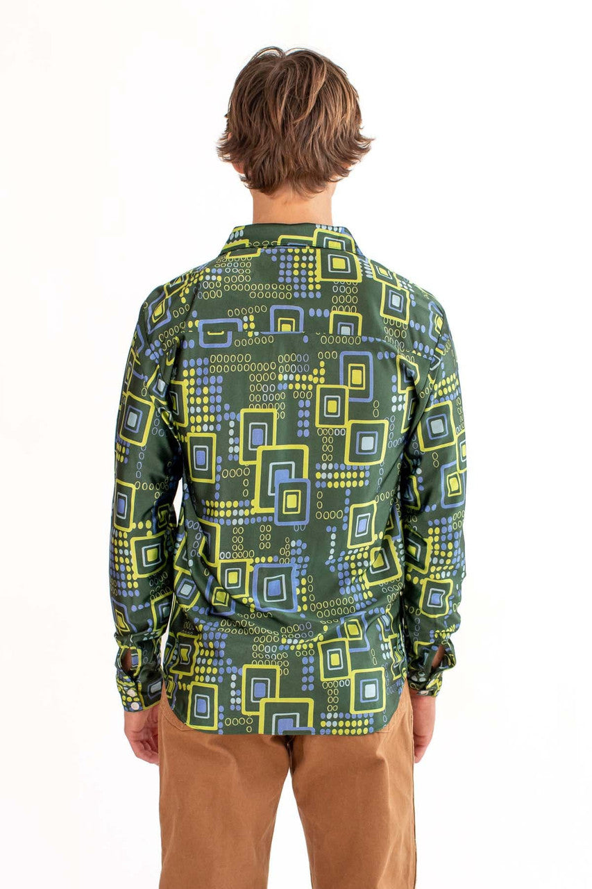 70's Digital Age Long Sleeve Button Up Shirt