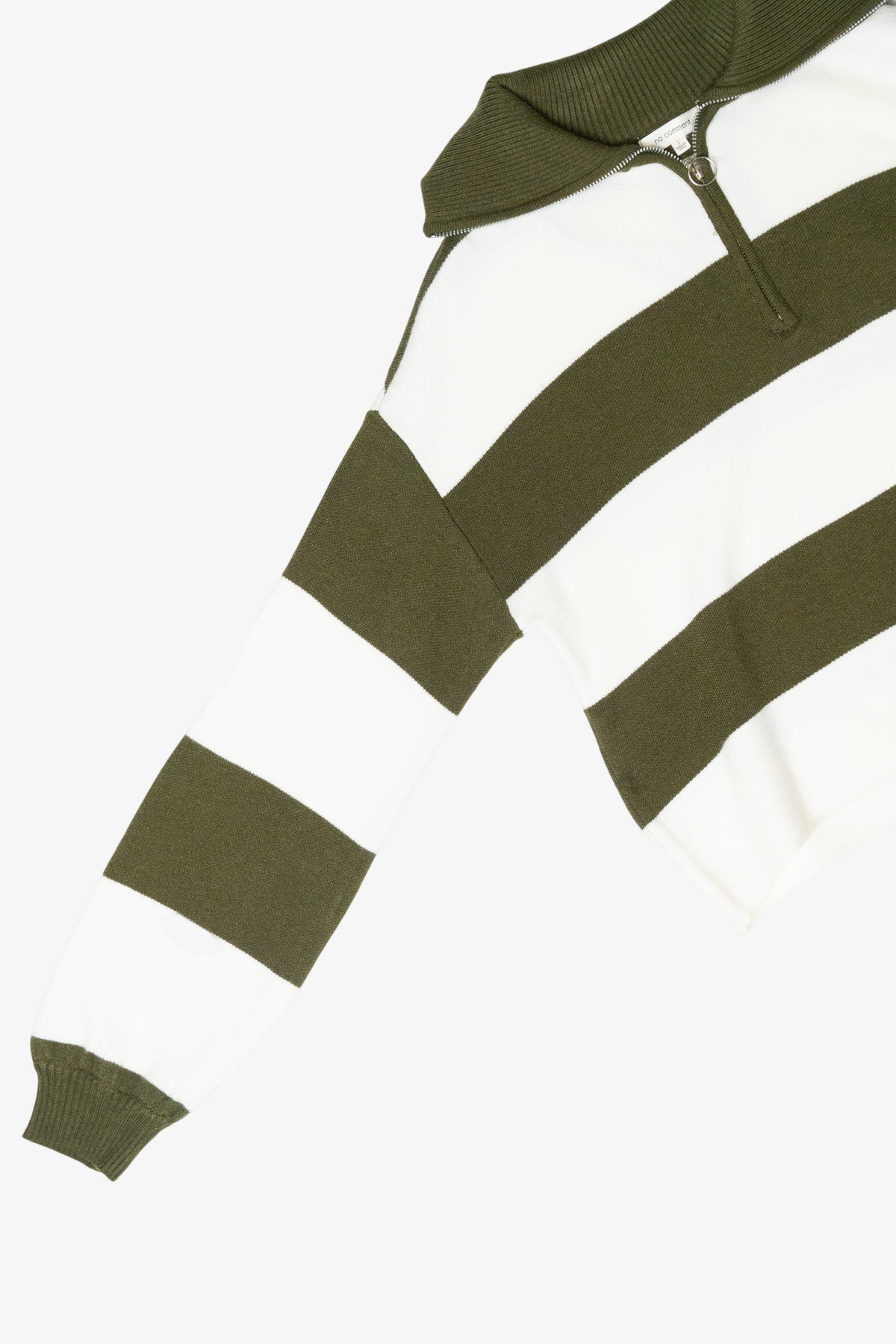 Quarter Zip Striped Polo Sweater