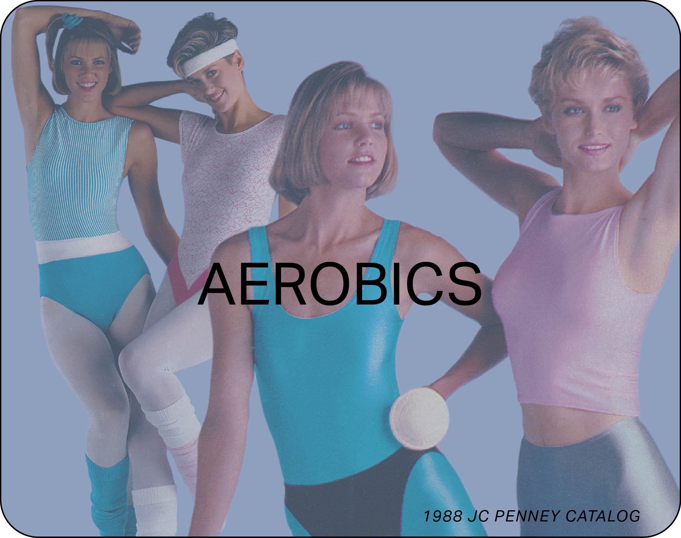 vintage models wearing aerobics outfits
