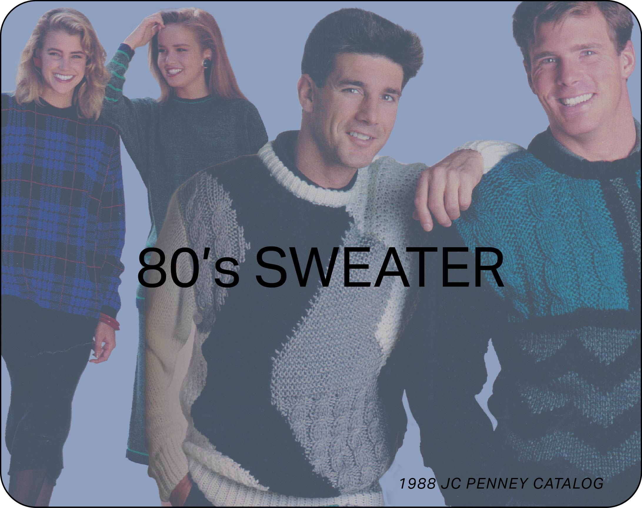 models wearing 80's sweaters