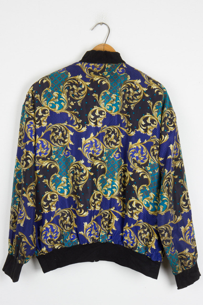 Blue & Gold Bomber Jacket