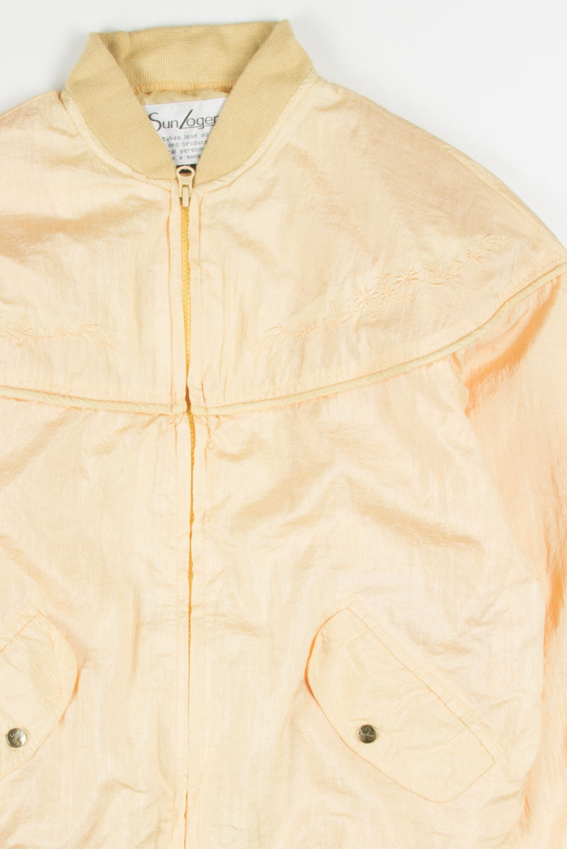 Embroidered Yellow Bomber Jacket