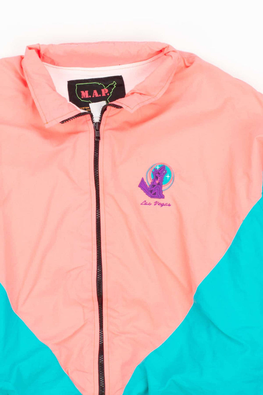 Neon Color Block Las Vegas Zip Up Jacket