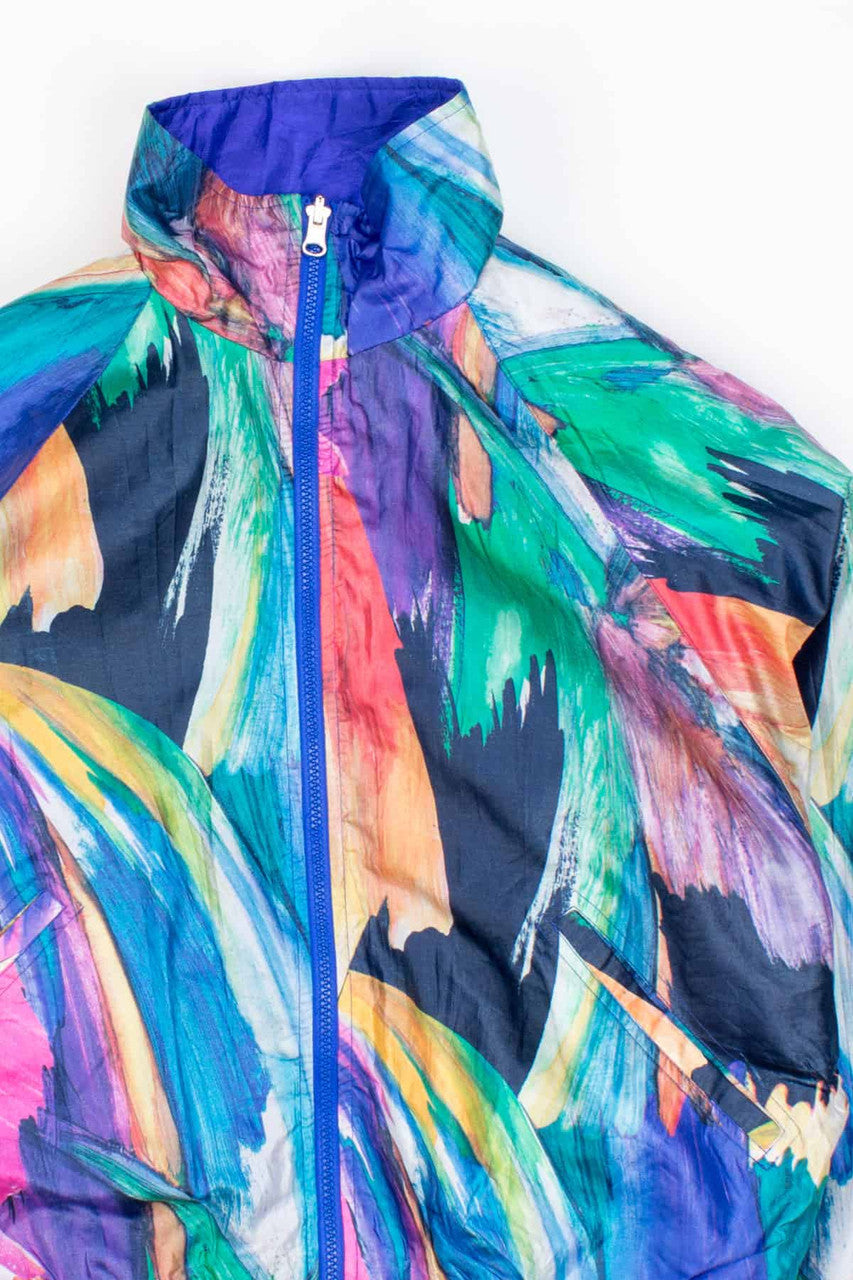 Fully Reversible Watercolor 90s Bomber Jacket