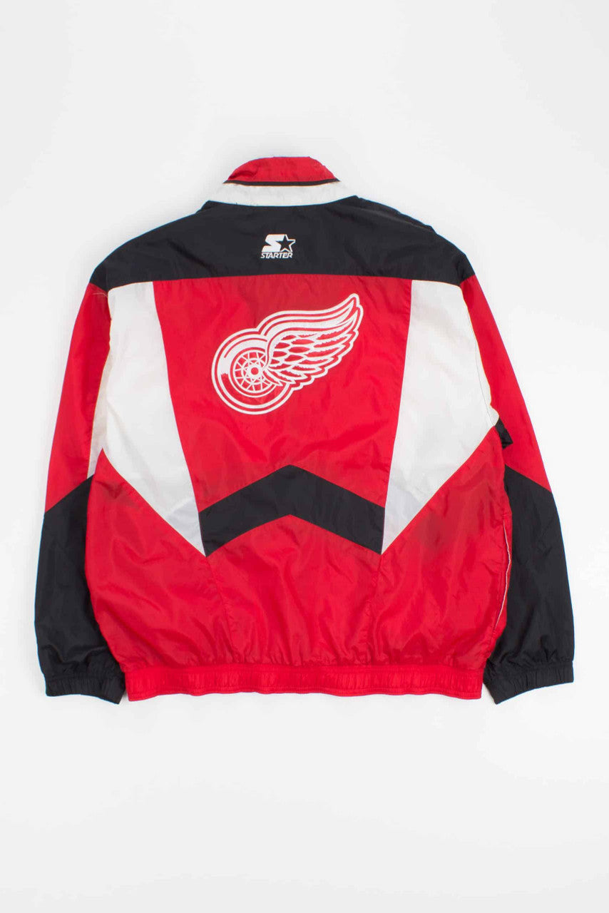 STARTER NHLデトロイトレッドウィングスサテンスタジャンスタンレーカップ 90s-Jacket-Close-18050-