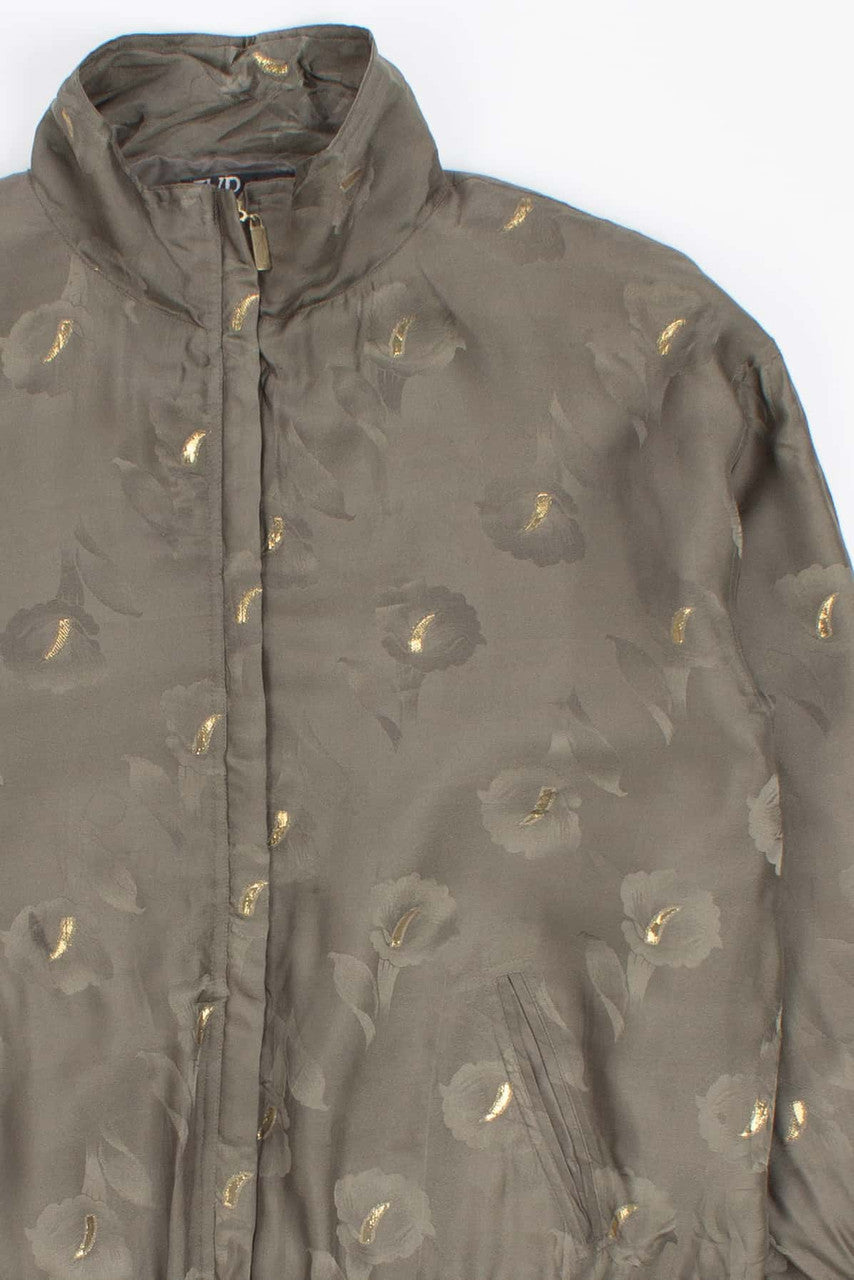 Metallic Silk Floral 90s Jacket 18067