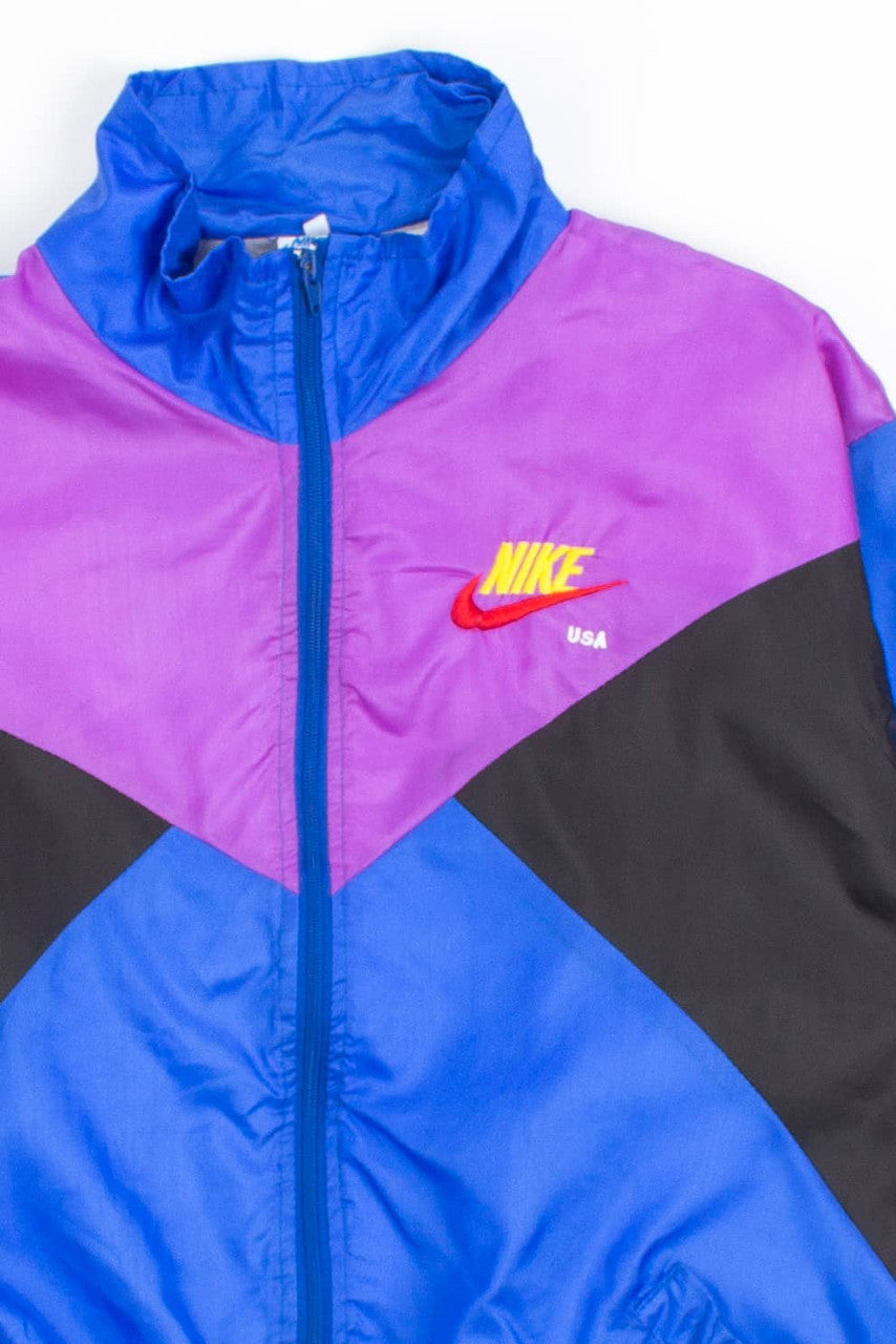 Blue and Purple Vintage Nike Windbreaker