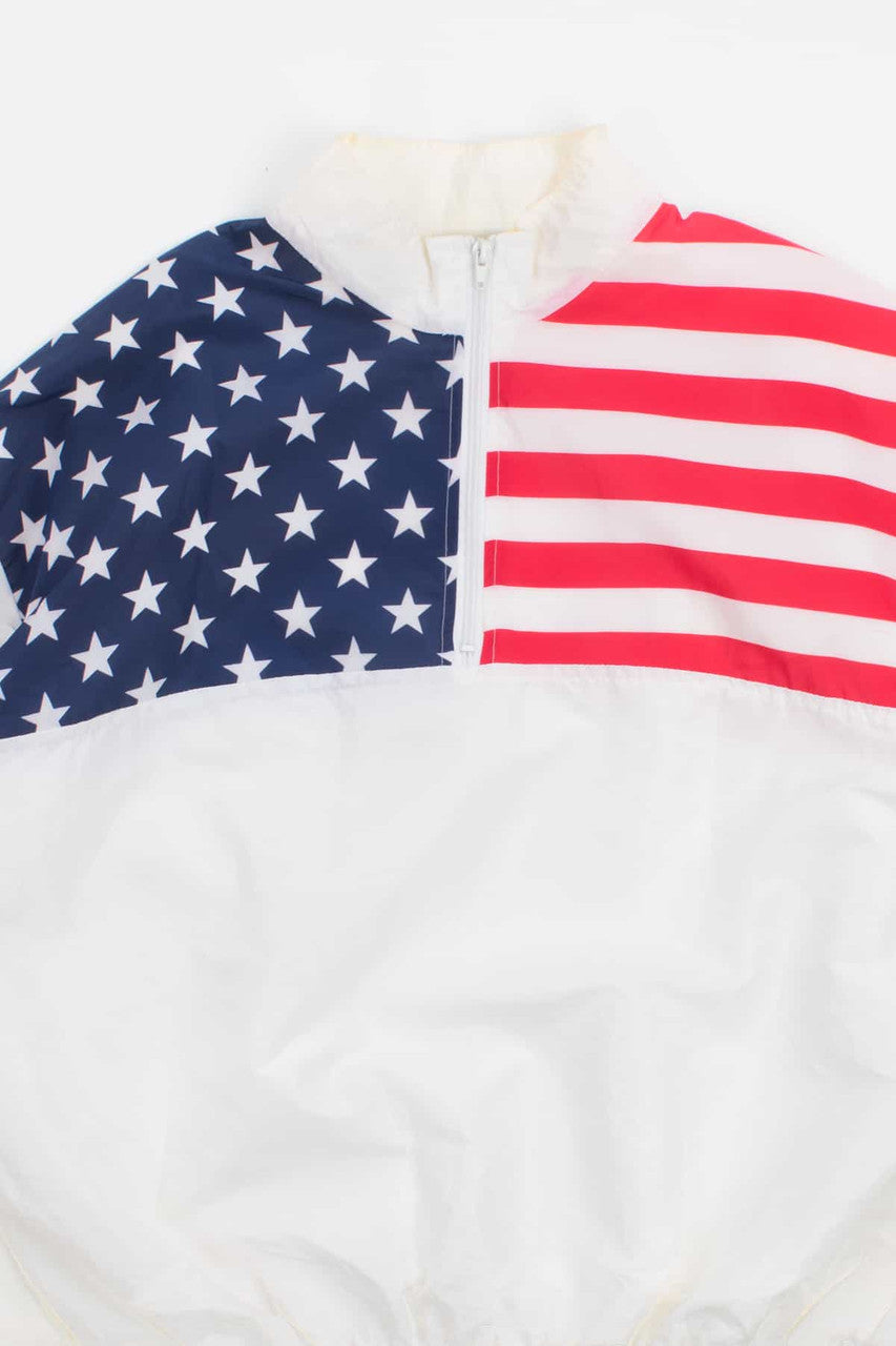 American Flag Vintage Windbreaker