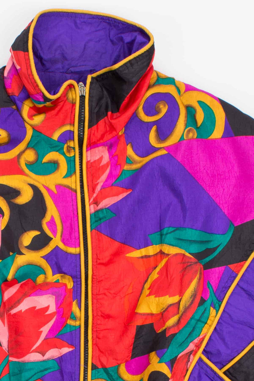 Floral Piped Vintage Windbreaker