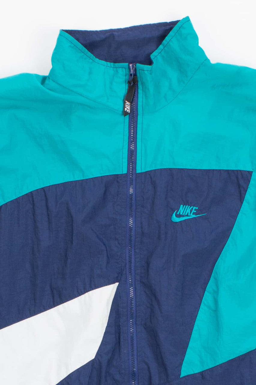 Teal and Navy Vintage Nike Jacket