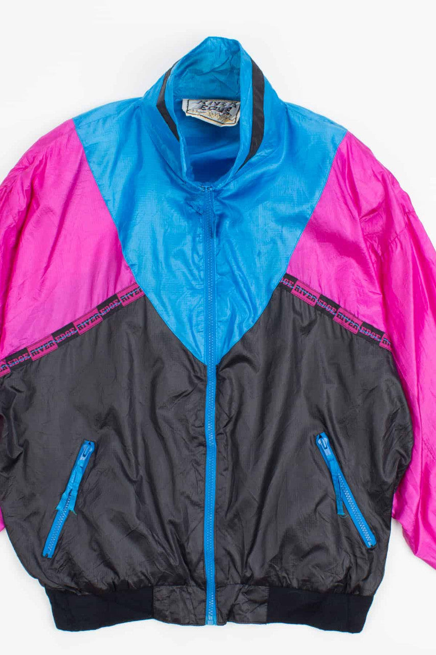 Shiny Color Block Windbreaker
