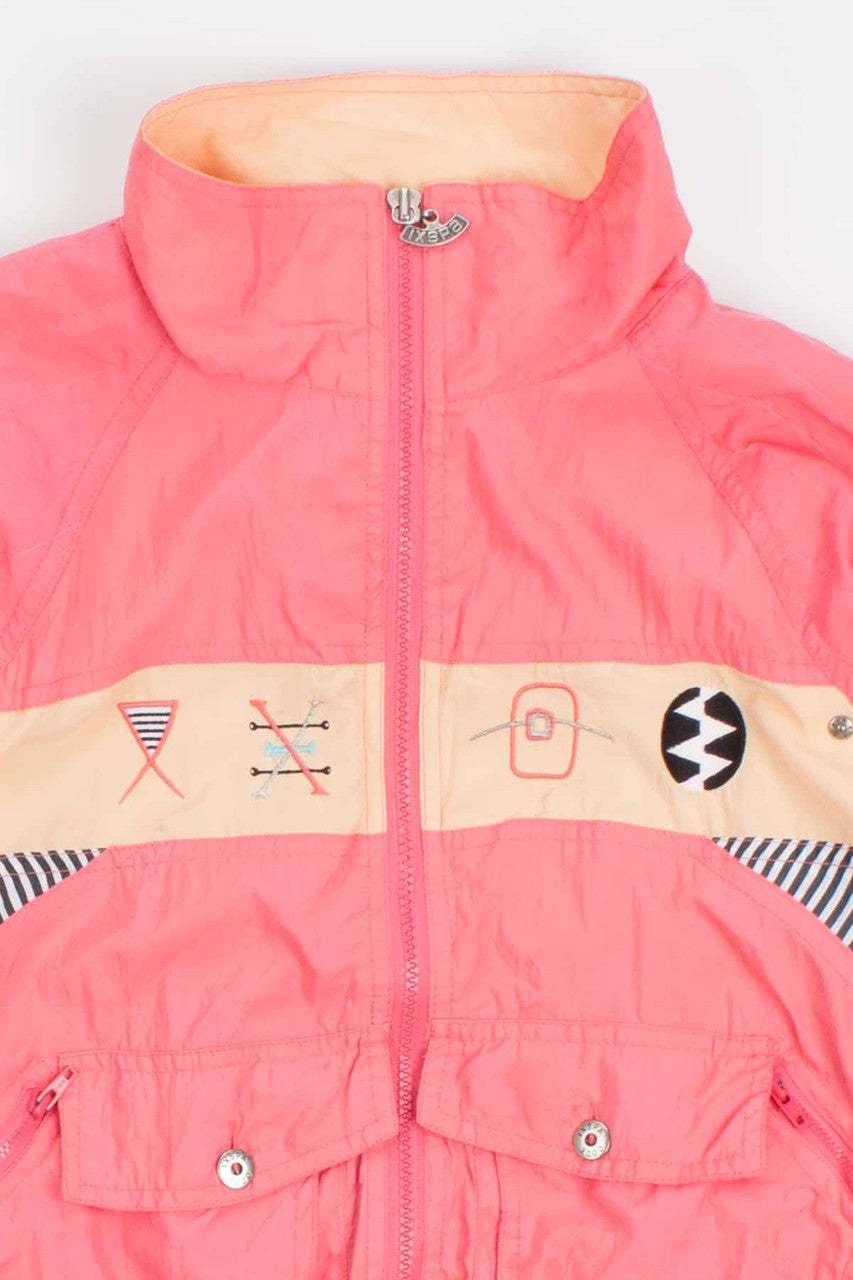 Abstract Embroidery Vintage Windbreaker