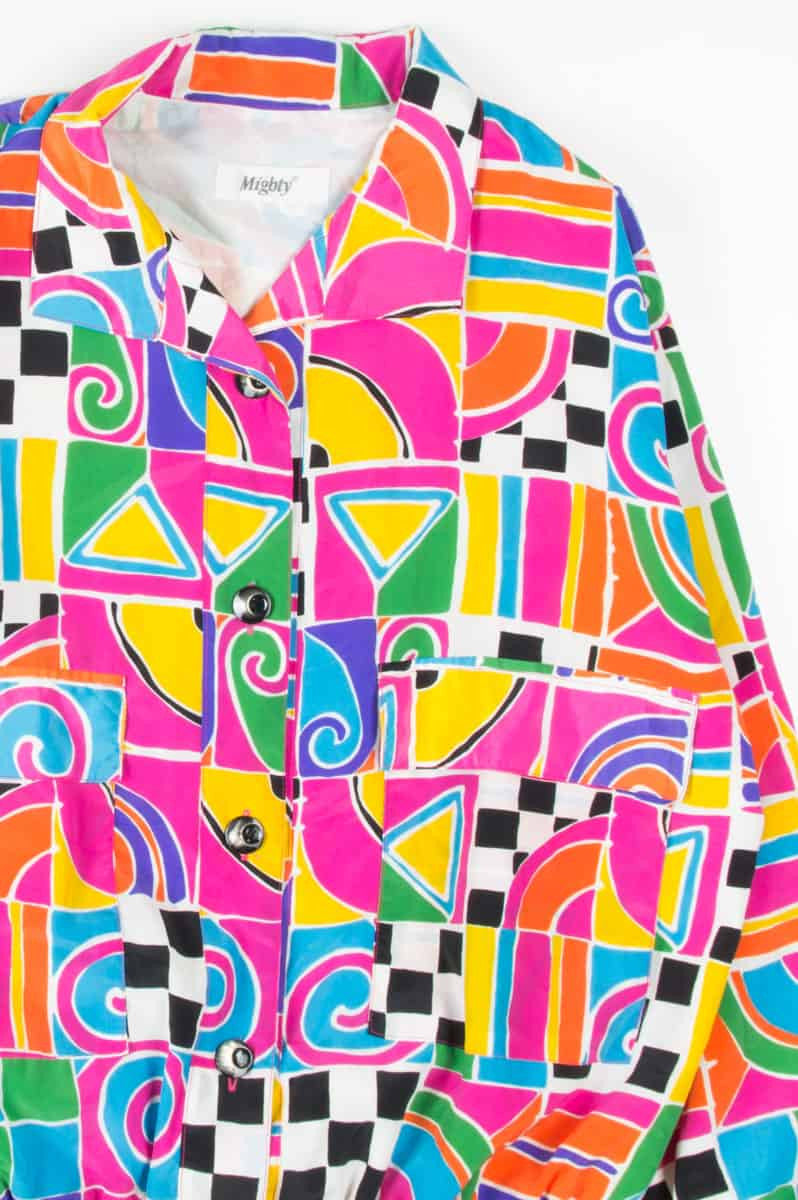 Abstract Pink Shapes 90s Jacket
