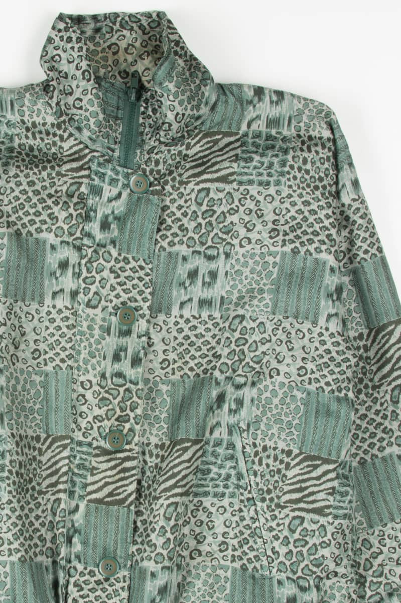 Patchwork Animal Print Silk Jacket 19229