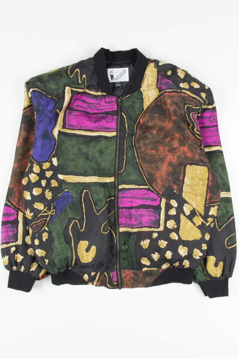 Abstract Silk 90s Bomber Jacket