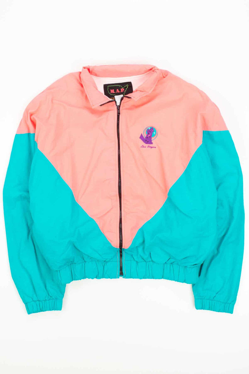 Neon Color Block Las Vegas Zip Up Jacket