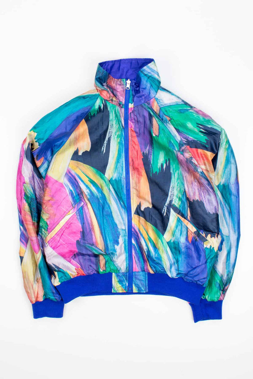 Fully Reversible Watercolor 90s Bomber Jacket