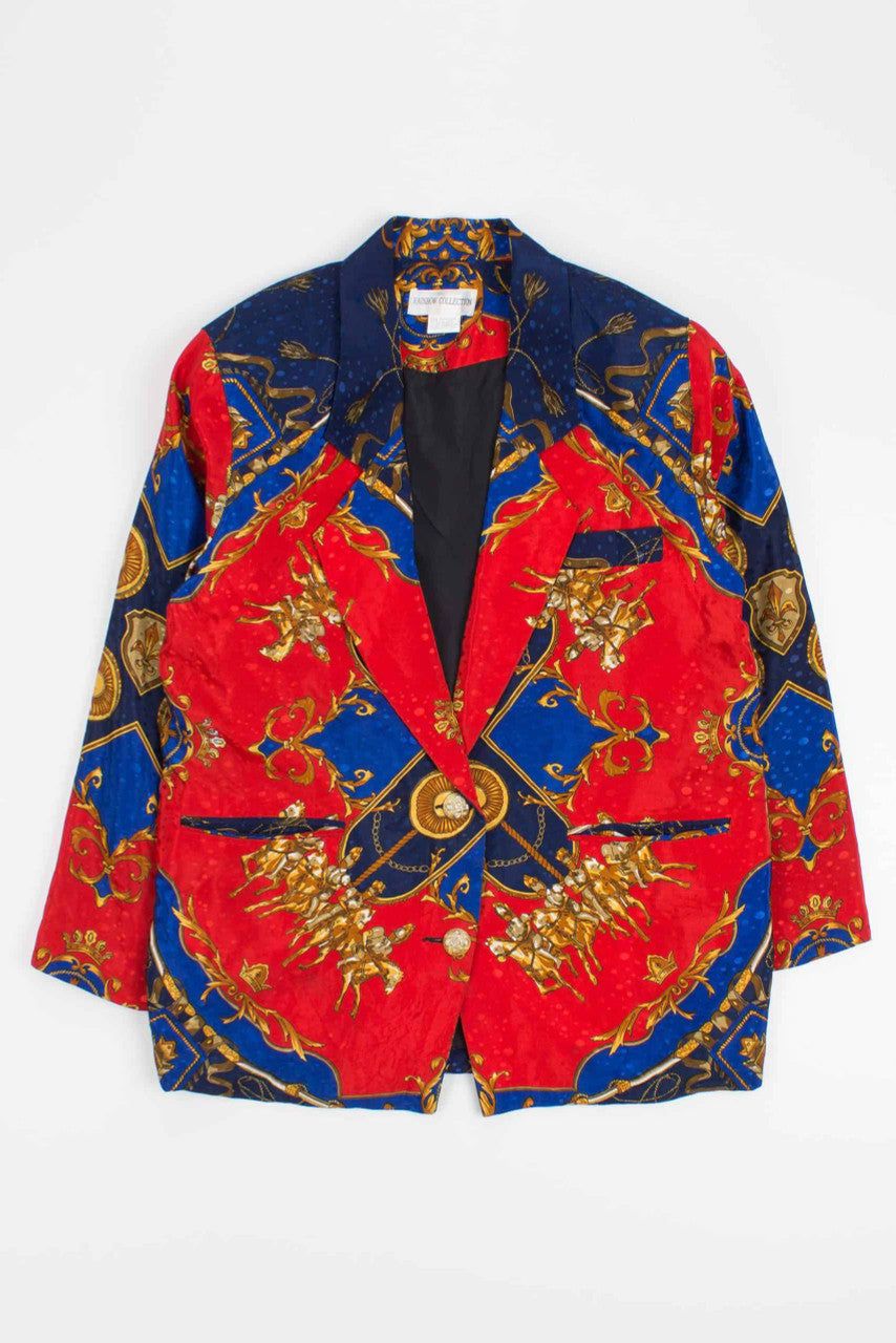 Baroque Print Vintage 80s Blazer 18046