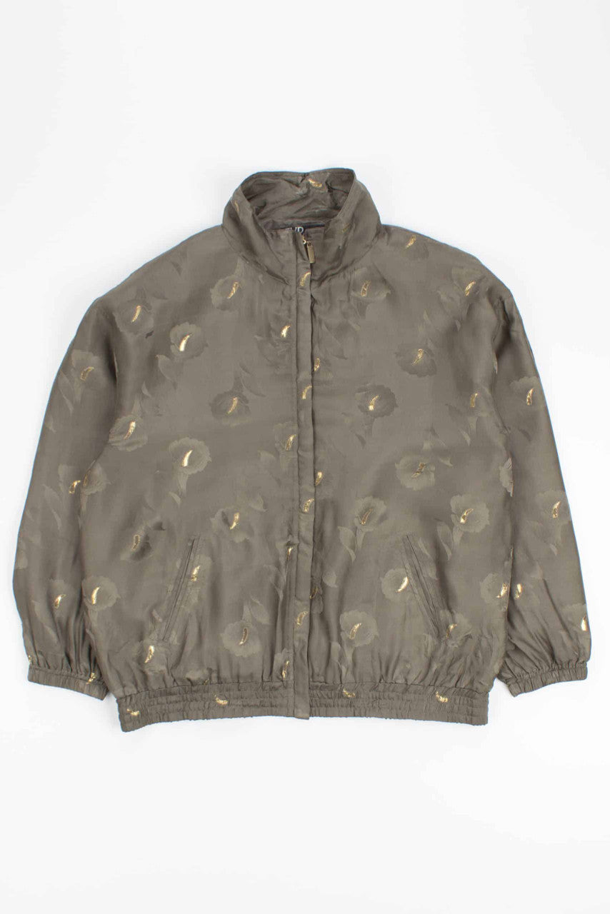 Metallic Silk Floral 90s Jacket 18067