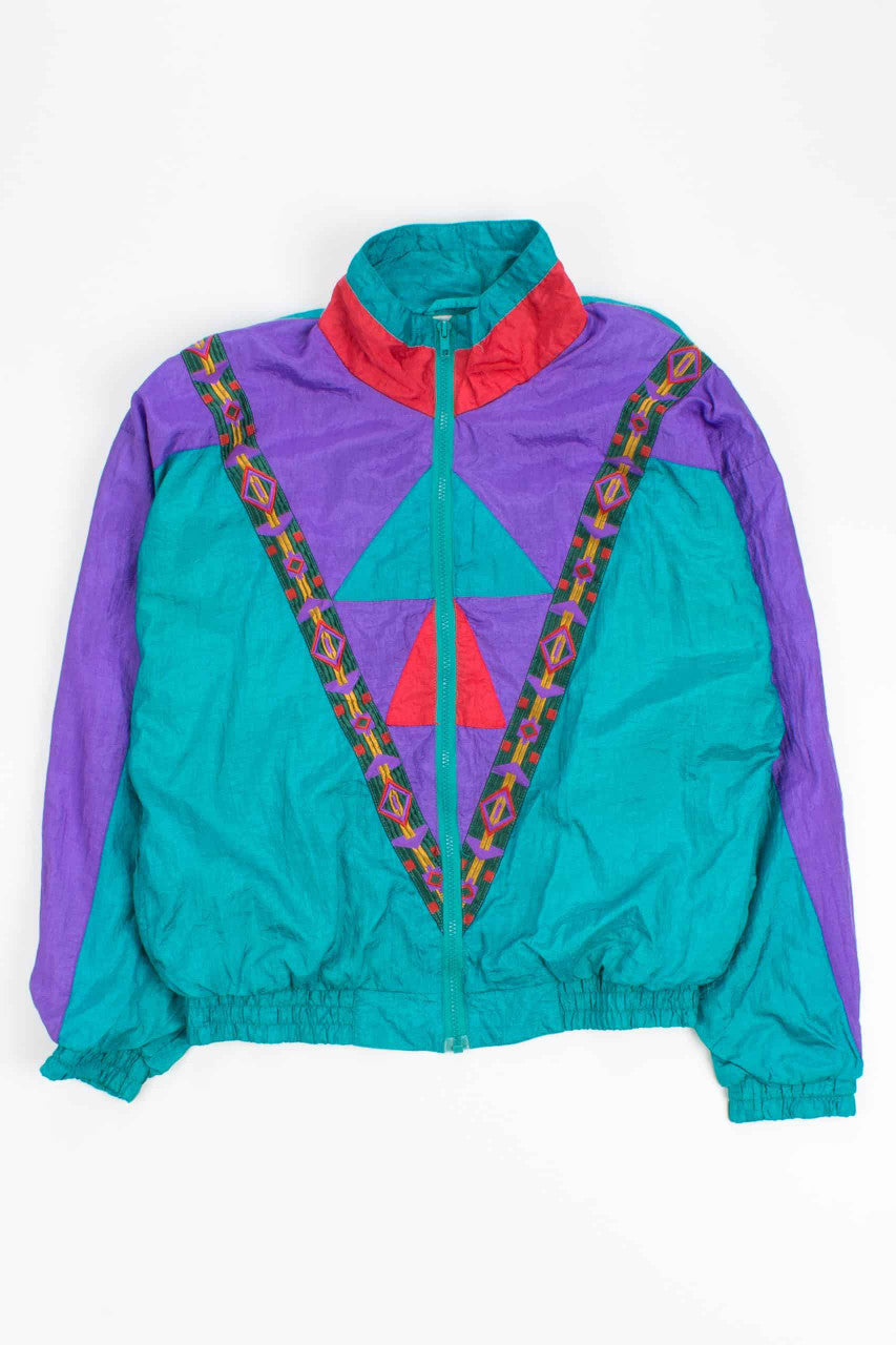 Patterned Chevron Colorful 90s Jacket 18075