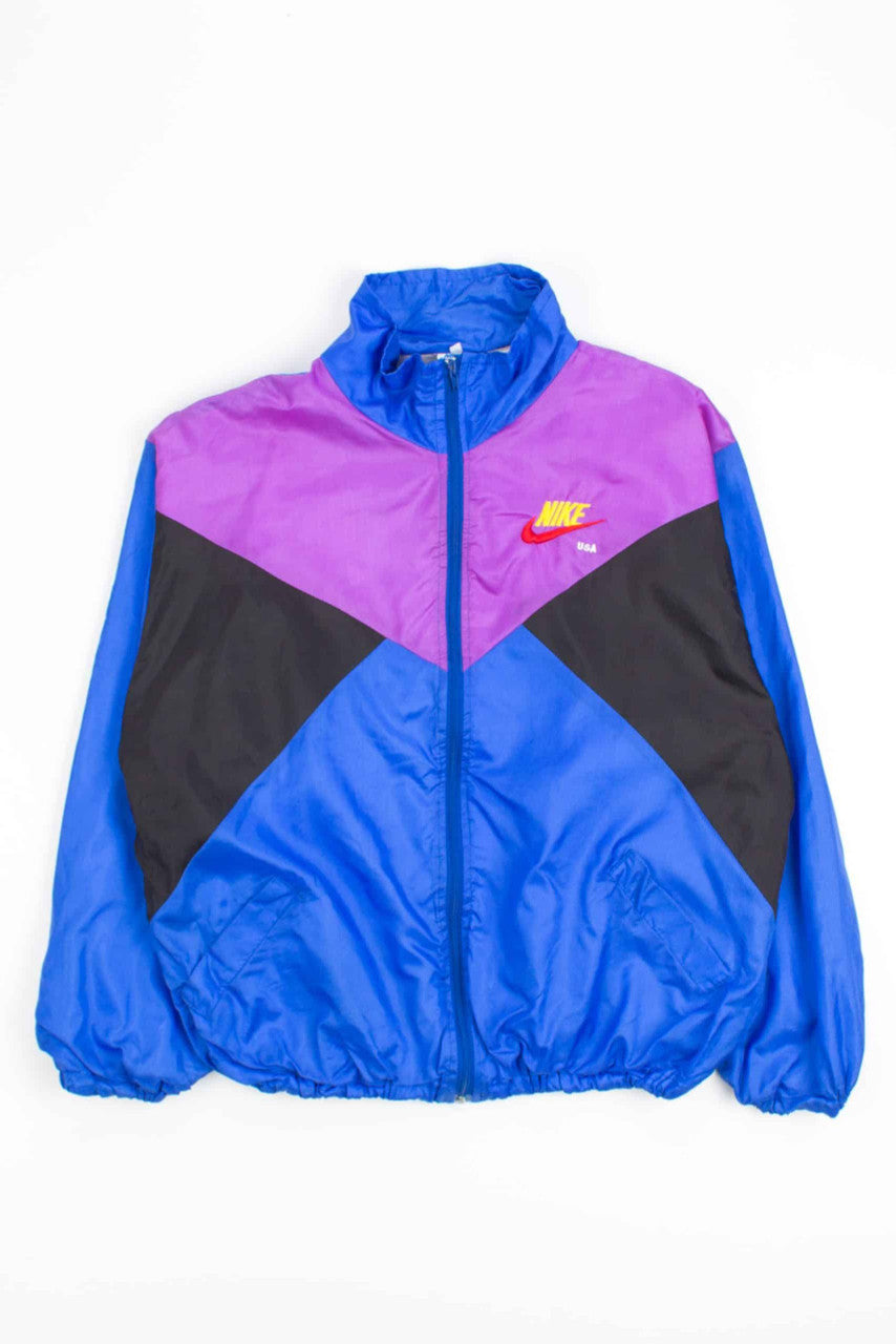 Blue and Purple Vintage Nike Windbreaker