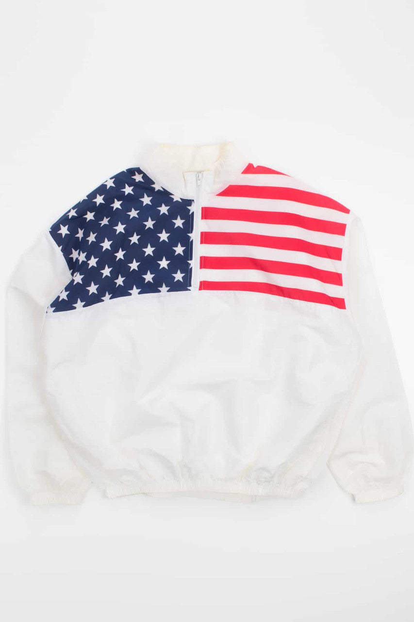 American Flag Vintage Windbreaker
